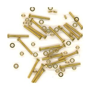 Miniature hex head bolts, nuts, and washer set - brass
