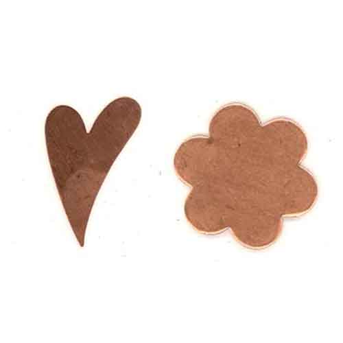 Heart or Flower copper shapes
